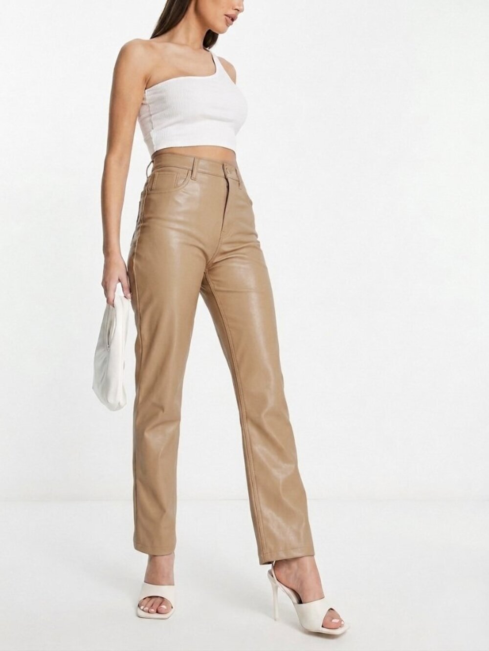 Abercrombie & Fitch 90s Straight Faux Leather Pant